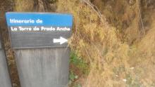 Sendero indicado con color azul. Sendero Torre de Prado Ancho. P. N. Tablas de Daimiel.